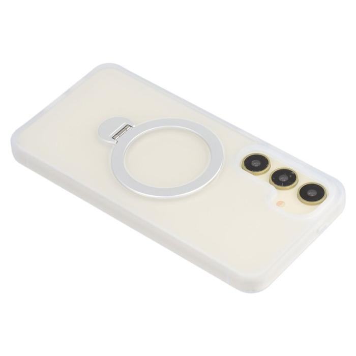 OEM - Mobilskal för Samsung Galaxy S26 Magnetiskt Ring Kickstand TPU + PC - Vit