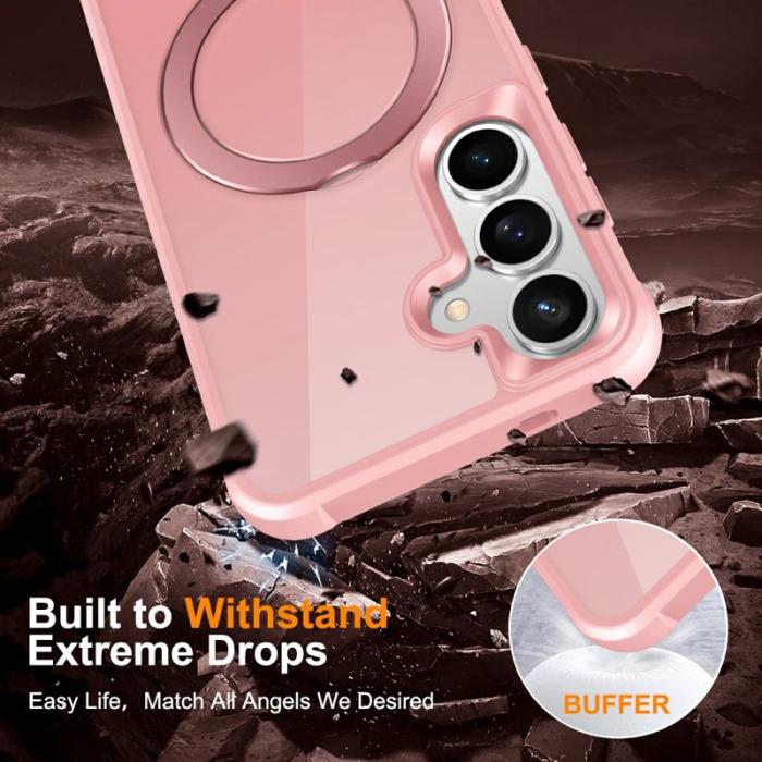 OEM - Mobilskal för Samsung Galaxy S26 Magnetiskt Ringhållare Kickstand - Rosa