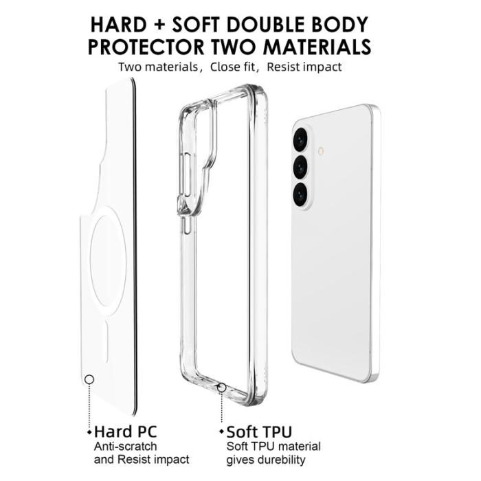 OEM - Mobilskal för Samsung Galaxy S26 Magnetiskt TPU + PC - Transparent