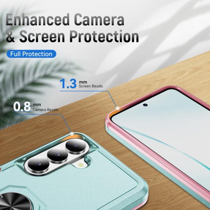 OEM - Mobilskal för Samsung Galaxy S26 Militärklass Ring Kickstand PC + TPU - Grön