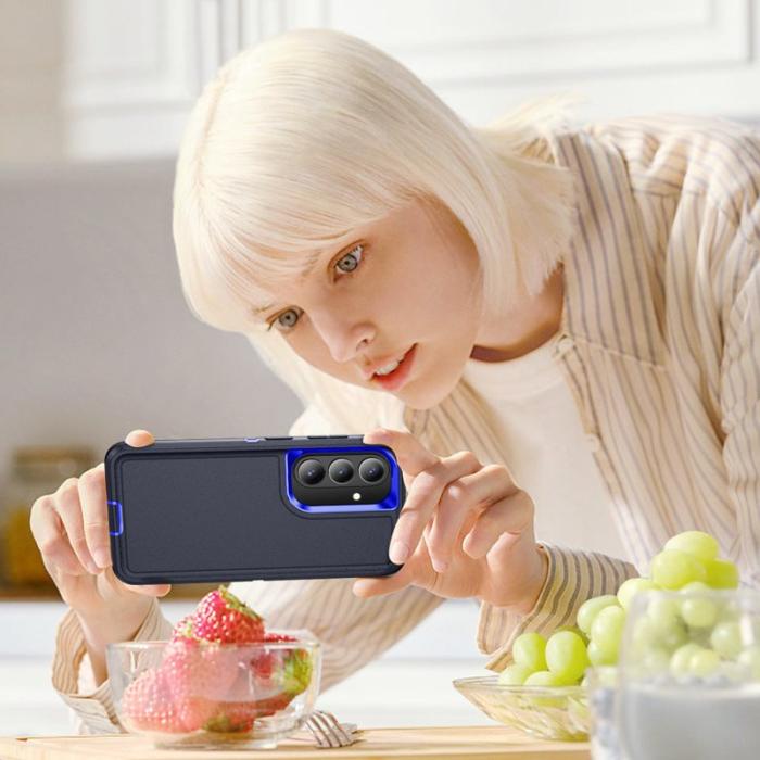 OEM - Mobilskal för Samsung Galaxy S26 PC + Silikon + EVA Stötskydd - Svart