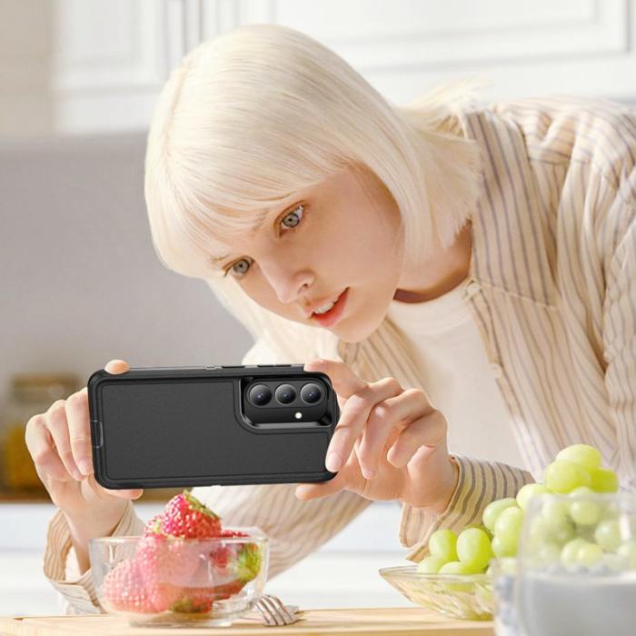 OEM - Mobilskal för Samsung Galaxy S26 PC + Silikon + EVA Stötskydd - Svart