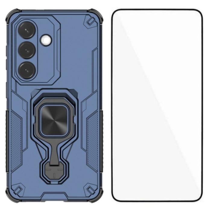 WANLONFENG - WANLONFENG Mobilskal för Samsung Galaxy S26 PC + TPU Kickstand - Blå