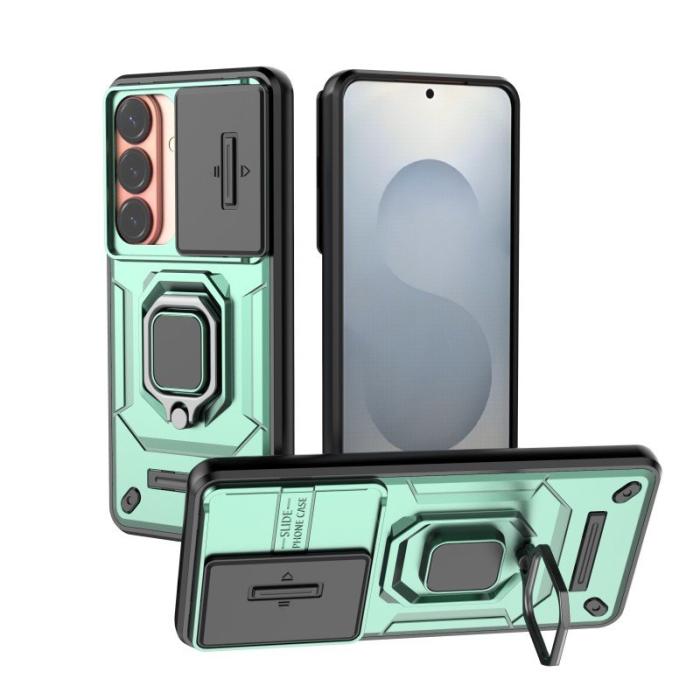 WANLONFENG - WANLONFENG Mobilskal för Samsung Galaxy S26 PC + TPU Kickstand - Grön