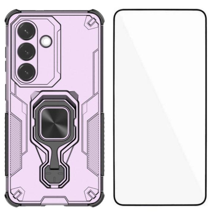 WANLONFENG - WANLONFENG Mobilskal för Samsung Galaxy S26 PC + TPU Kickstand - Lila