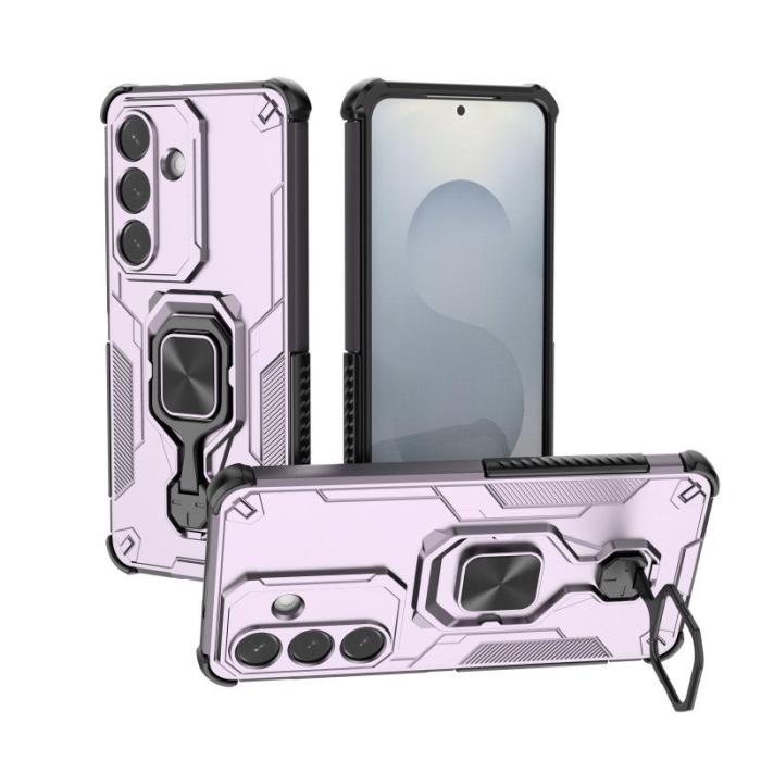 WANLONFENG - WANLONFENG Mobilskal för Samsung Galaxy S26 PC + TPU Kickstand - Lila