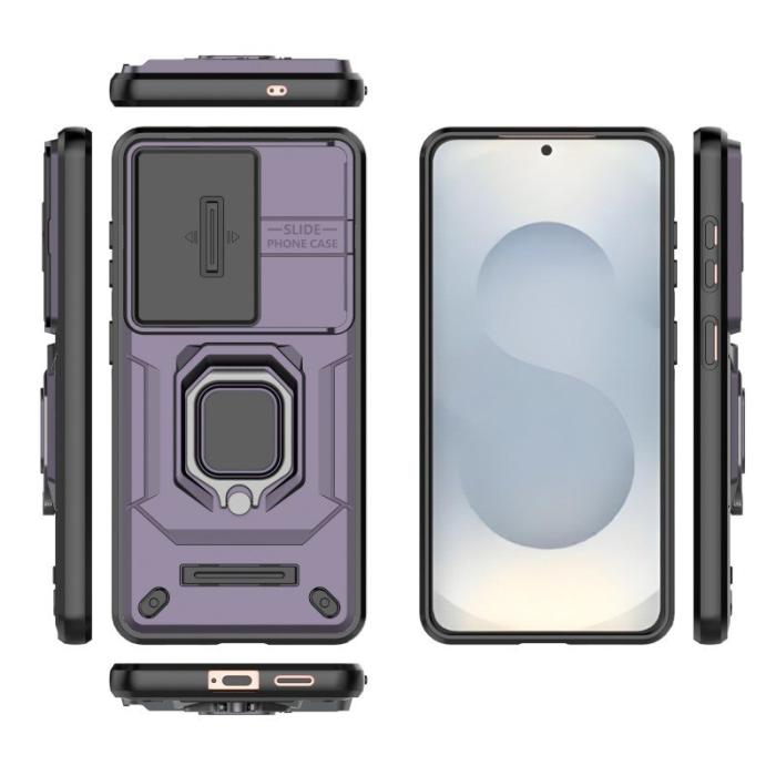 WANLONFENG - WANLONFENG Mobilskal för Samsung Galaxy S26 PC + TPU Kickstand - Lila