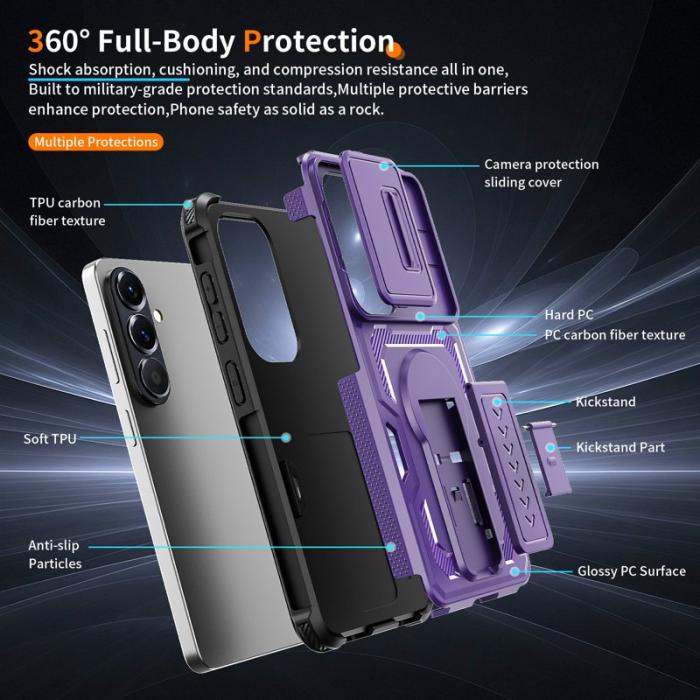 OEM - Mobilskal för Samsung Galaxy S26 PC + TPU Kickstand - Lila