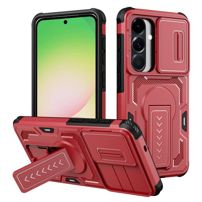 OEM - Mobilskal för Samsung Galaxy S26 PC + TPU Kickstand - Röd