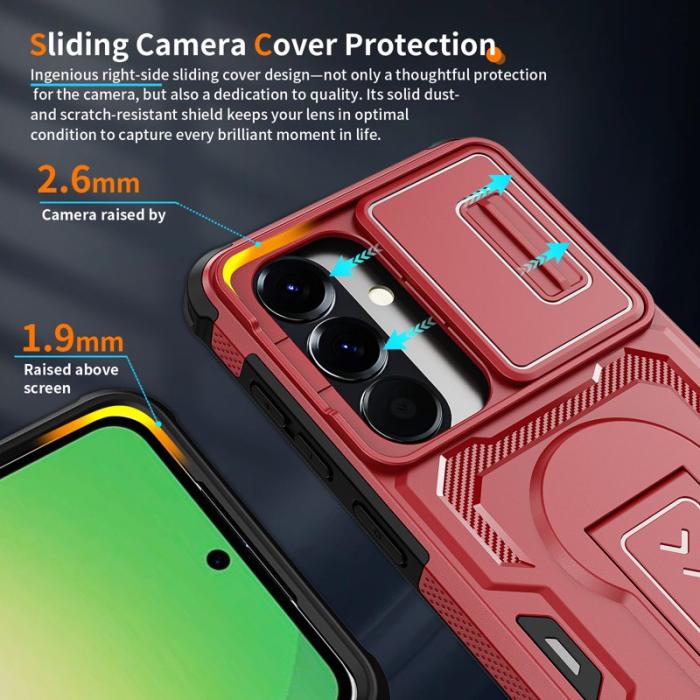 OEM - Mobilskal för Samsung Galaxy S26 PC + TPU Kickstand - Röd