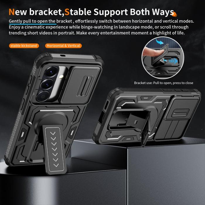 OEM - Mobilskal för Samsung Galaxy S26 PC + TPU Kickstand - Svart