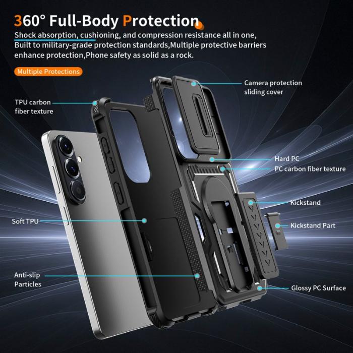 OEM - Mobilskal för Samsung Galaxy S26 PC + TPU Kickstand - Svart