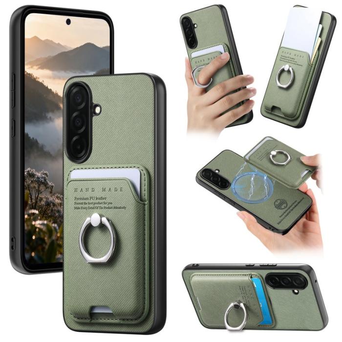 OEM - Mobilskal för Samsung Galaxy S26 Plus Konstläder + PC + TPU - Grön