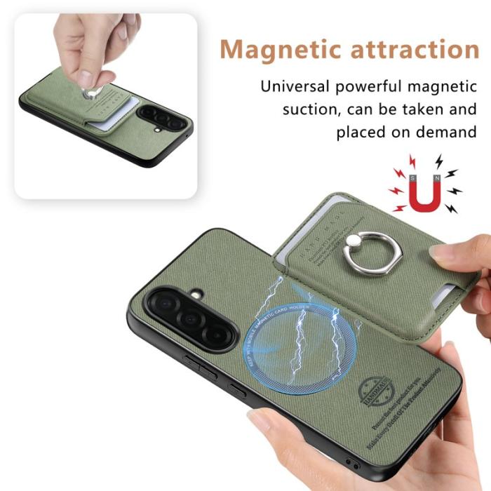 OEM - Mobilskal för Samsung Galaxy S26 Plus Konstläder + PC + TPU - Grön