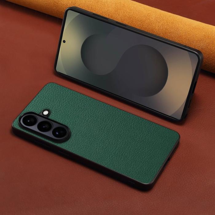 OEM - Mobilskal för Samsung Galaxy S26 Plus Konstläder + PC + TPU - Grön