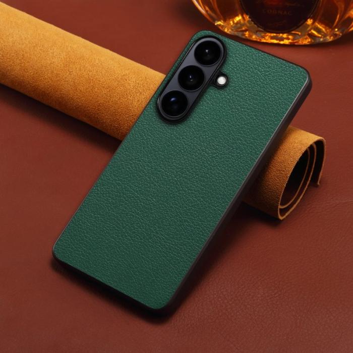 OEM - Mobilskal för Samsung Galaxy S26 Plus Konstläder + PC + TPU - Grön