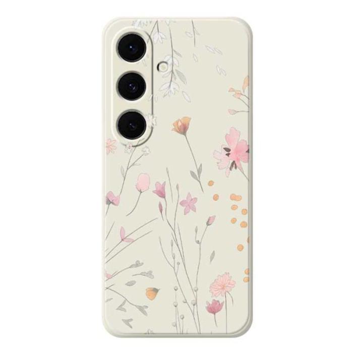 OEM - Mobilskal för Samsung Galaxy S26 Plus Blommönster TPU - Beige