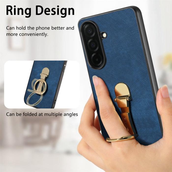 CASENEO - CASENEO Mobilskal för Samsung Galaxy S26 Plus Fällbar Kickstand Konstläder - Blå