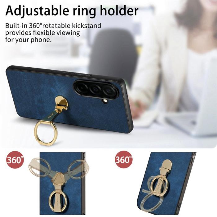 CASENEO - CASENEO Mobilskal för Samsung Galaxy S26 Plus Fällbar Kickstand Konstläder - Blå