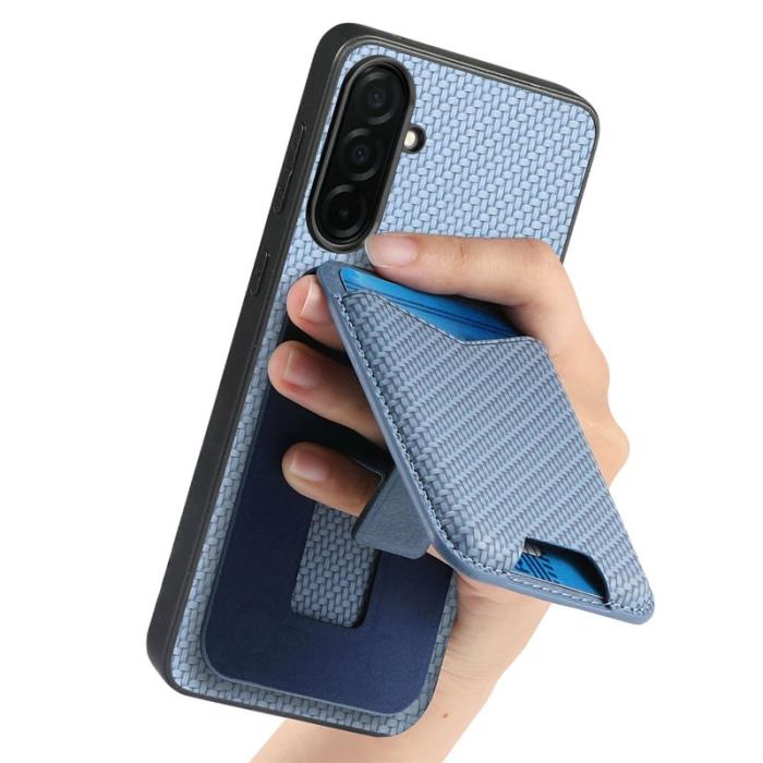 CASENEO - CASENEO Mobilskal för Samsung Galaxy S26 Plus Fällbar Kickstand Konstläder - Blå