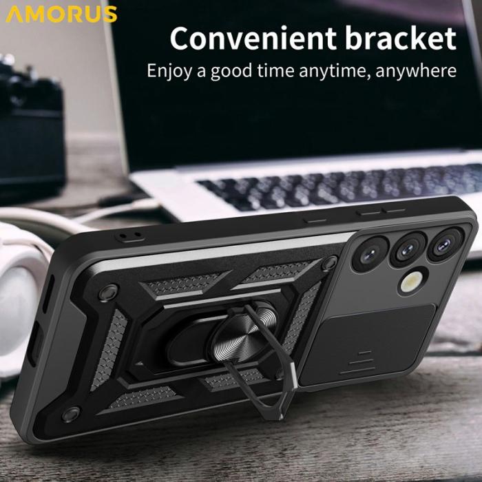 Amorus - Amorus Mobilskal för Samsung Galaxy S26 Plus Kickstand PC + TPU - Blå