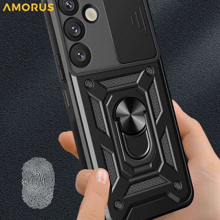 Amorus - Amorus Mobilskal för Samsung Galaxy S26 Plus Kickstand PC + TPU - Blå