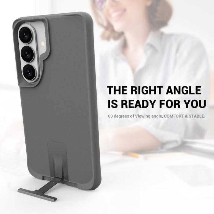 OEM - Mobilskal för Samsung Galaxy S26 Plus Kickstand PC + TPU - Grå