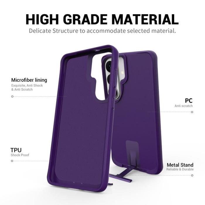 OEM - Mobilskal för Samsung Galaxy S26 Plus Kickstand PC + TPU - Lila