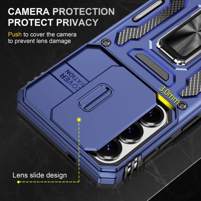 OEM - Mobilskal för Samsung Galaxy S26 Plus Kickstand PC + TPU - Marinblå