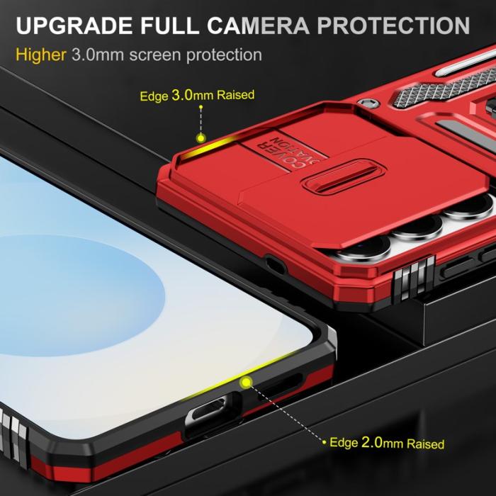 OEM - Mobilskal för Samsung Galaxy S26 Plus Kickstand PC + TPU - Röd