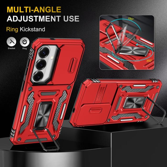 OEM - Mobilskal för Samsung Galaxy S26 Plus Kickstand PC + TPU - Röd