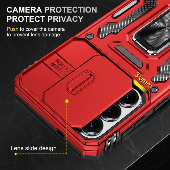 OEM - Mobilskal för Samsung Galaxy S26 Plus Kickstand PC + TPU - Röd