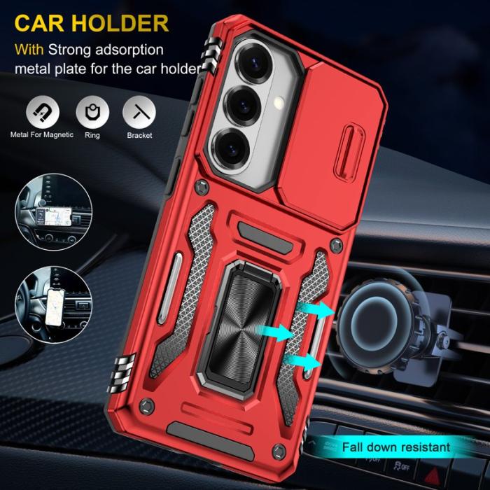 OEM - Mobilskal för Samsung Galaxy S26 Plus Kickstand PC + TPU - Röd