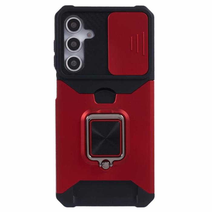 OEM - Mobilskal för Samsung Galaxy S26 Plus Kickstand PC + TPU - Röd