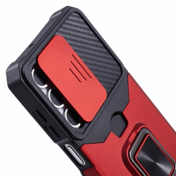 OEM - Mobilskal för Samsung Galaxy S26 Plus Kickstand PC + TPU - Röd