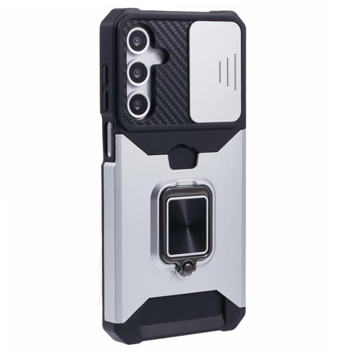 OEM - Mobilskal för Samsung Galaxy S26 Plus Kickstand PC + TPU - Silver