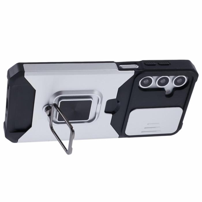 OEM - Mobilskal för Samsung Galaxy S26 Plus Kickstand PC + TPU - Silver