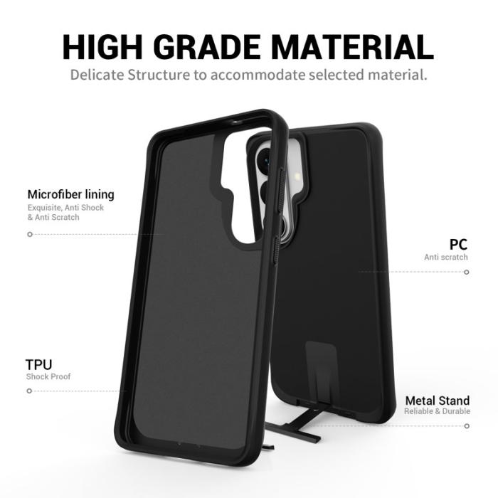 OEM - Mobilskal för Samsung Galaxy S26 Plus Kickstand PC + TPU - Svart