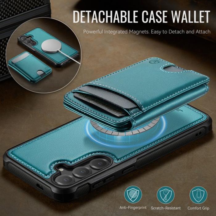 JEEHOOD - JEEHOOD Mobilskal för Samsung Galaxy S26 Plus Magnetiskt Konstläder - Blå