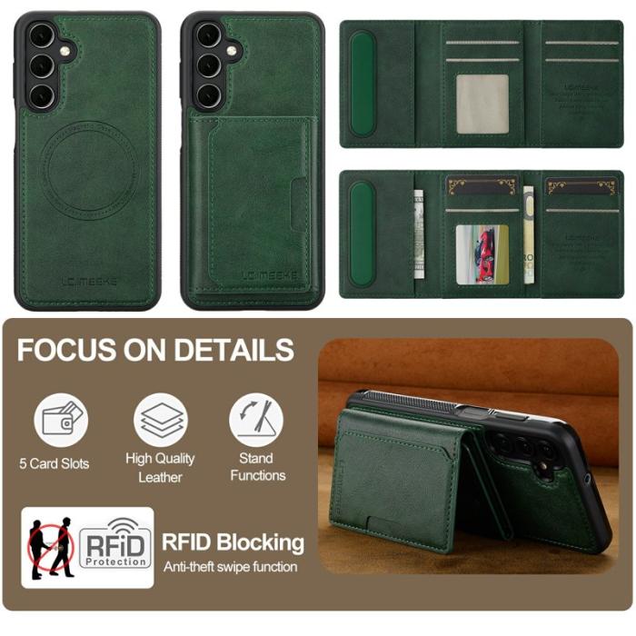 LC.imeeke - LC.IMEEKE Mobilskal för Samsung Galaxy S26 Plus Magnetiskt Konstläder - Grön