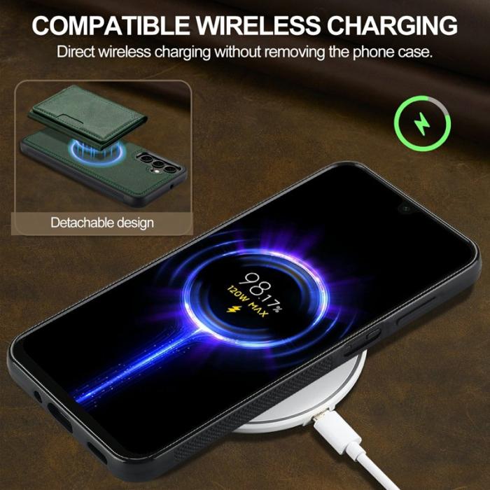 LC.imeeke - LC.IMEEKE Mobilskal för Samsung Galaxy S26 Plus Magnetiskt Konstläder - Grön