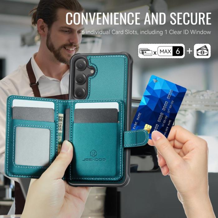 JEEHOOD - JEEHOOD Mobilskal för Samsung Galaxy S26 Plus Magnetiskt Konstläder - Grön