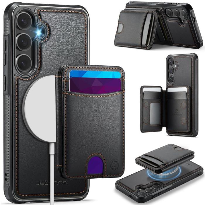 JEEHOOD - JEEHOOD Mobilskal för Samsung Galaxy S26 Plus Magnetiskt Konstläder - Svart