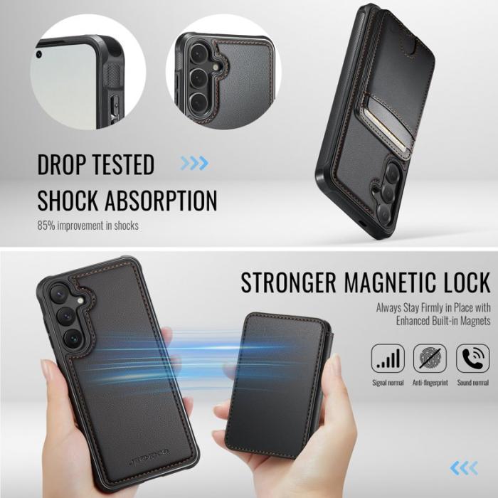 JEEHOOD - JEEHOOD Mobilskal för Samsung Galaxy S26 Plus Magnetiskt Konstläder - Svart