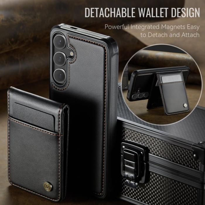 JEEHOOD - JEEHOOD Mobilskal för Samsung Galaxy S26 Plus Magnetiskt Konstläder - Svart