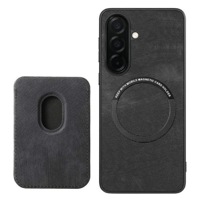 OEM - Mobilskal för Samsung Galaxy S26 Plus Magnetiskt Konstläder + TPU - Svart