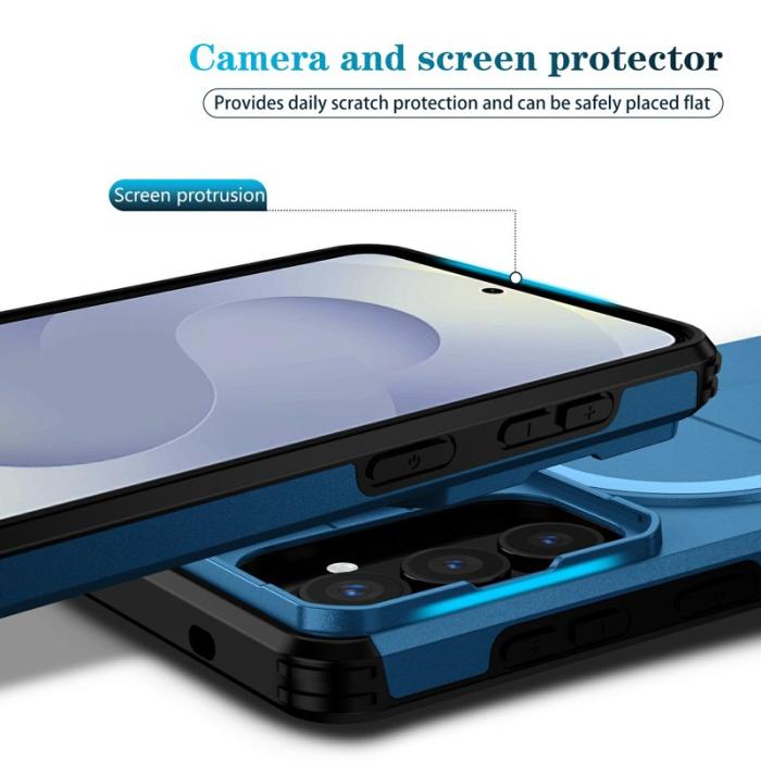 OEM - Mobilskal för Samsung Galaxy S26 Plus Magnetiskt Kickstand PC + TPU - Blå