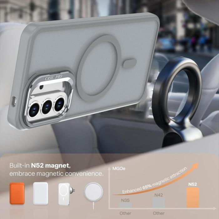 OEM - Mobilskal för Samsung Galaxy S26 Plus Magnetiskt Kickstand PC + TPU - Grå