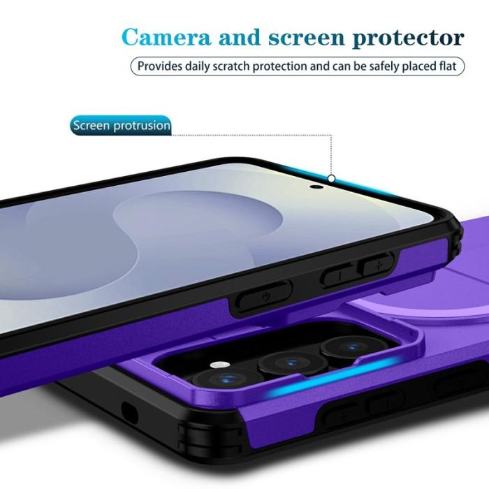 OEM - Mobilskal för Samsung Galaxy S26 Plus Magnetiskt Kickstand PC + TPU - Lila