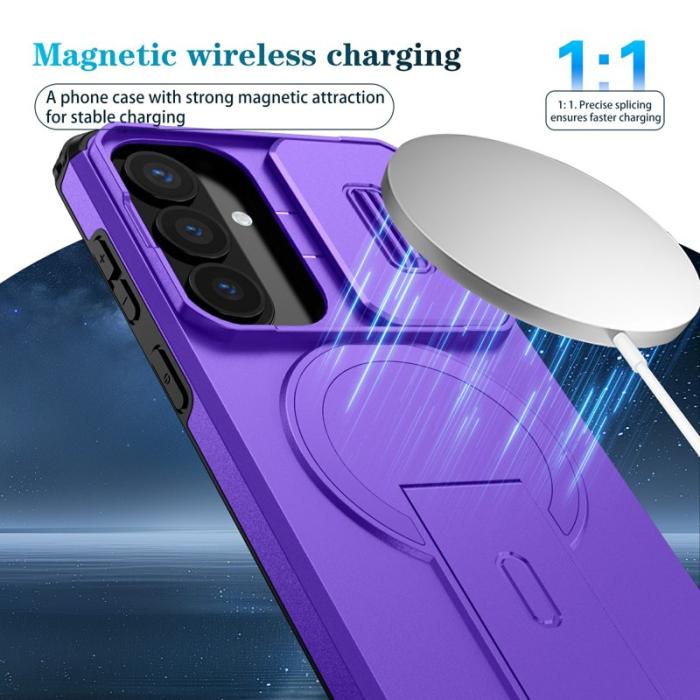 OEM - Mobilskal för Samsung Galaxy S26 Plus Magnetiskt Kickstand PC + TPU - Lila
